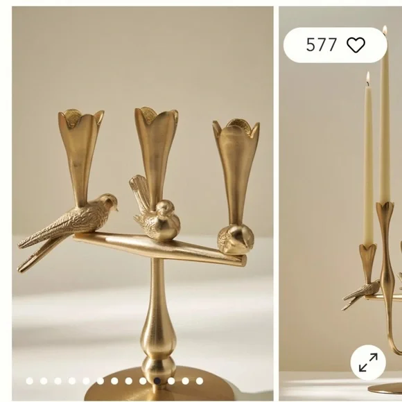 Anthropologie Marizia Sparrow Candle Holder - Picture 3 of 6